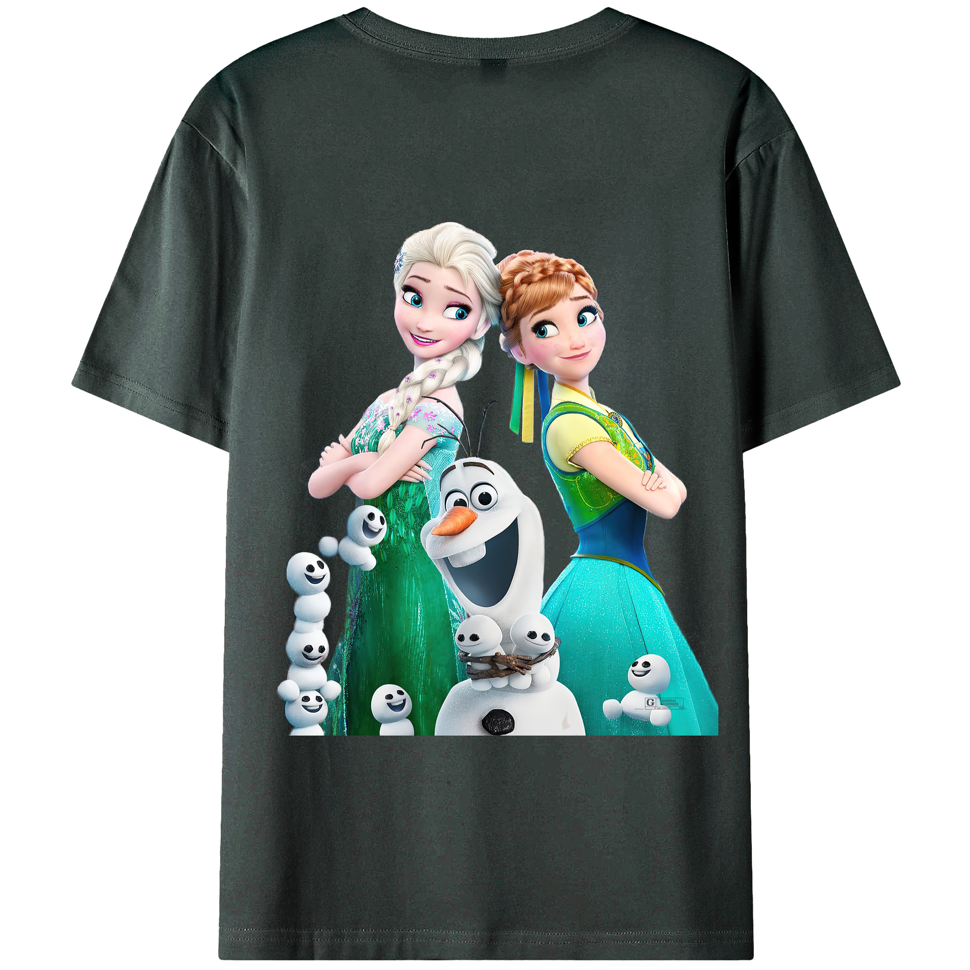 （画像用） アナと雪の女王 アンナ エルサ Frozen Anna Elsa 綿100％ メンズ半袖Tシャツ（バックプリント） 通気性